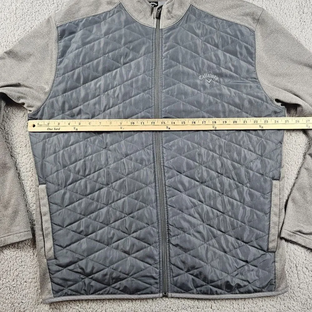 Callaway Puffer Jacket Mens XXL 2XL Gray Quilted TradewindsFull Zip Golf Casual